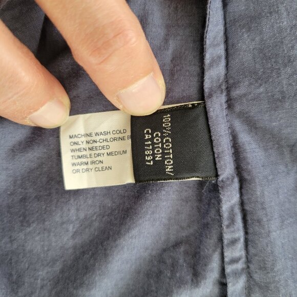 100% Cotton shirt - Blue with white buttons - Picture 5 of 8